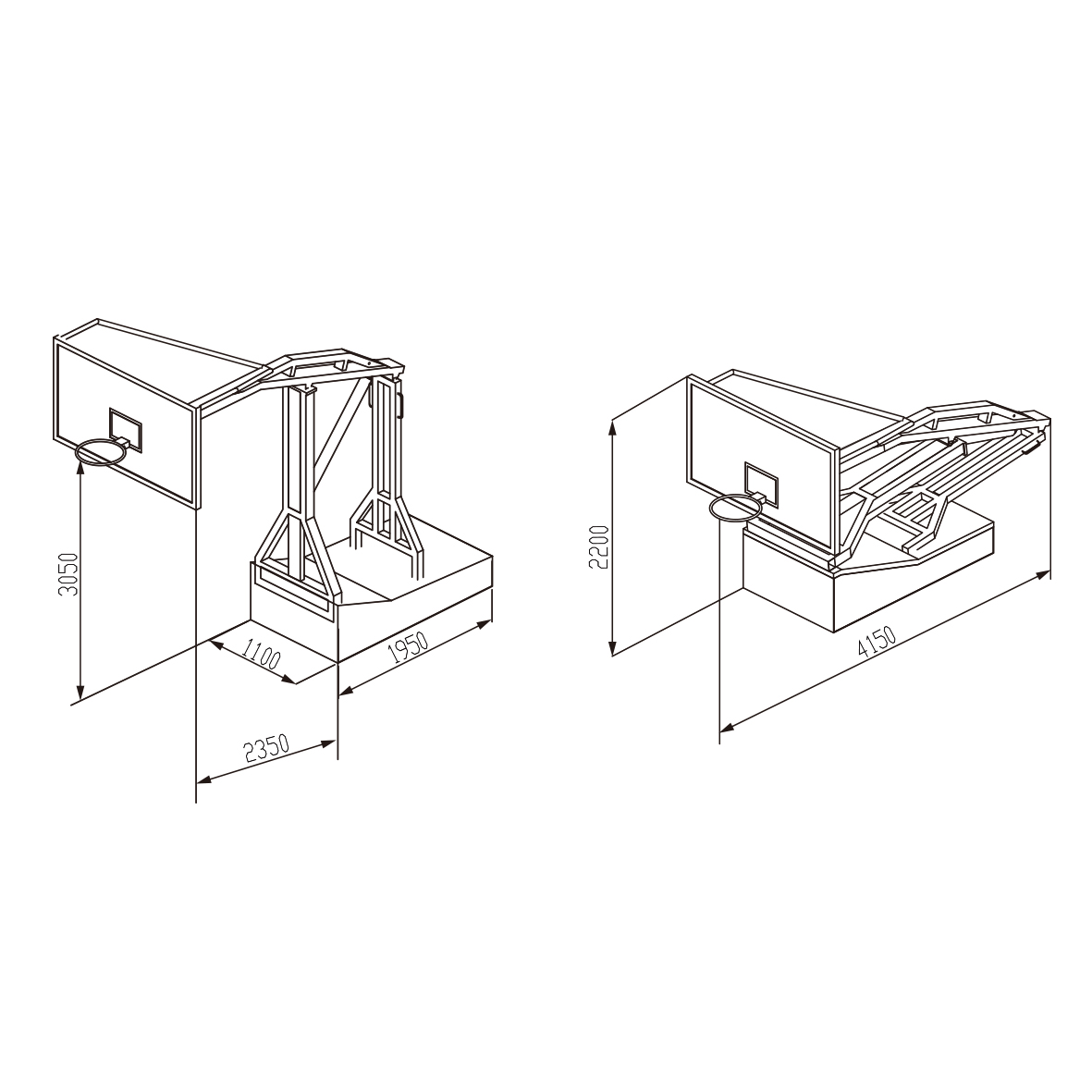 3V3篮球架-3V3 basketball backstop-11269/TVT-1(图2)