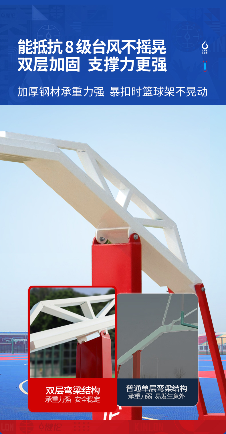 JLL206GC 高端三色仿液压篮球架-篮球架生产厂家(图8)