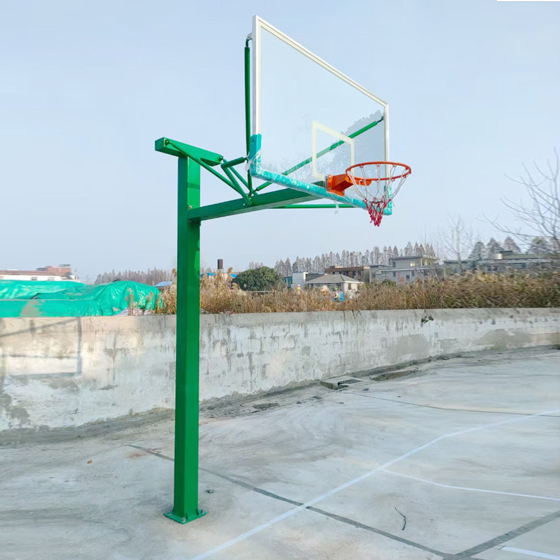 户外标准篮球架固定地埋式学校比赛专业升降成人预埋室外国标架子(图7)