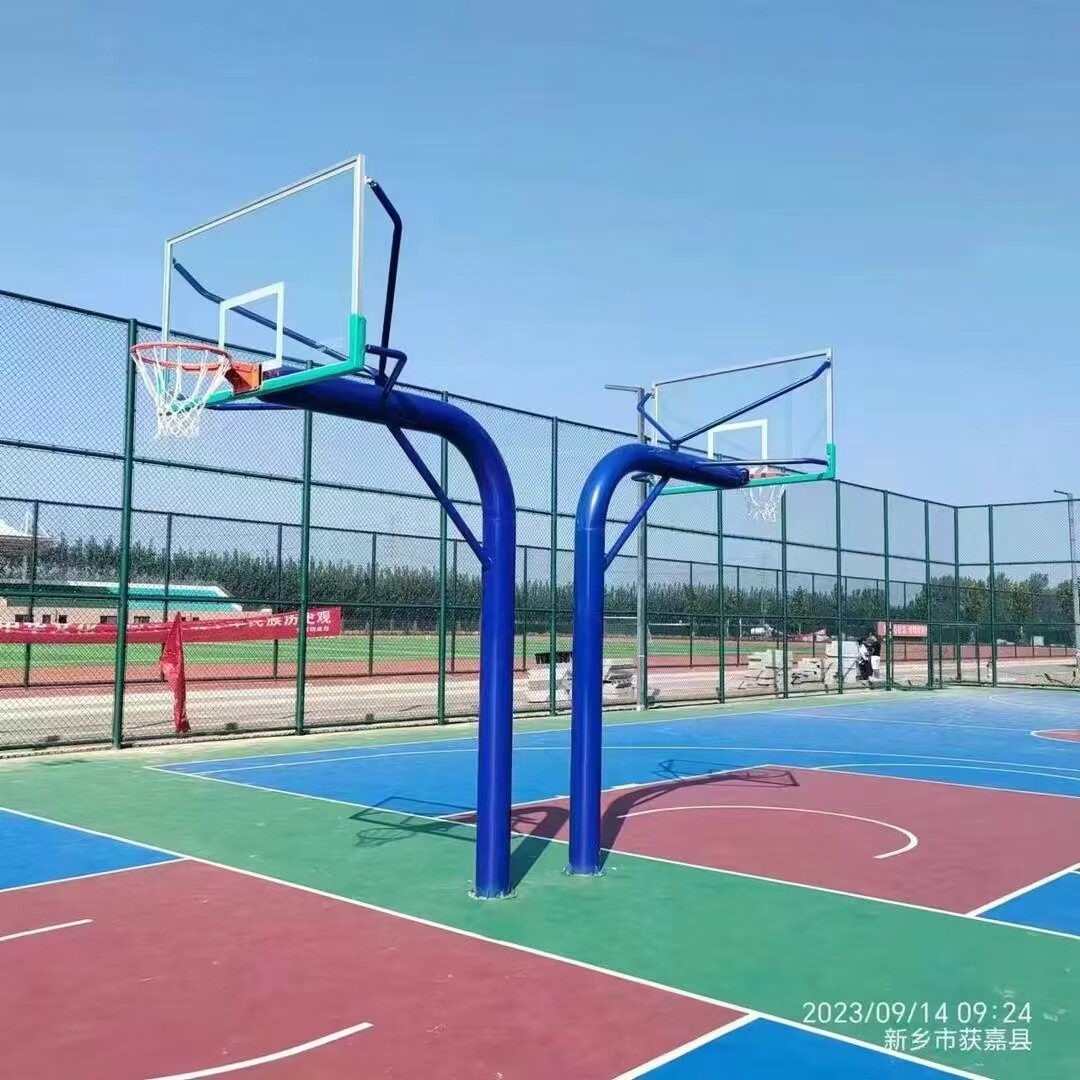 户外标准篮球架固定地埋式学校比赛专业升降成人预埋室外国标架子(图9)
