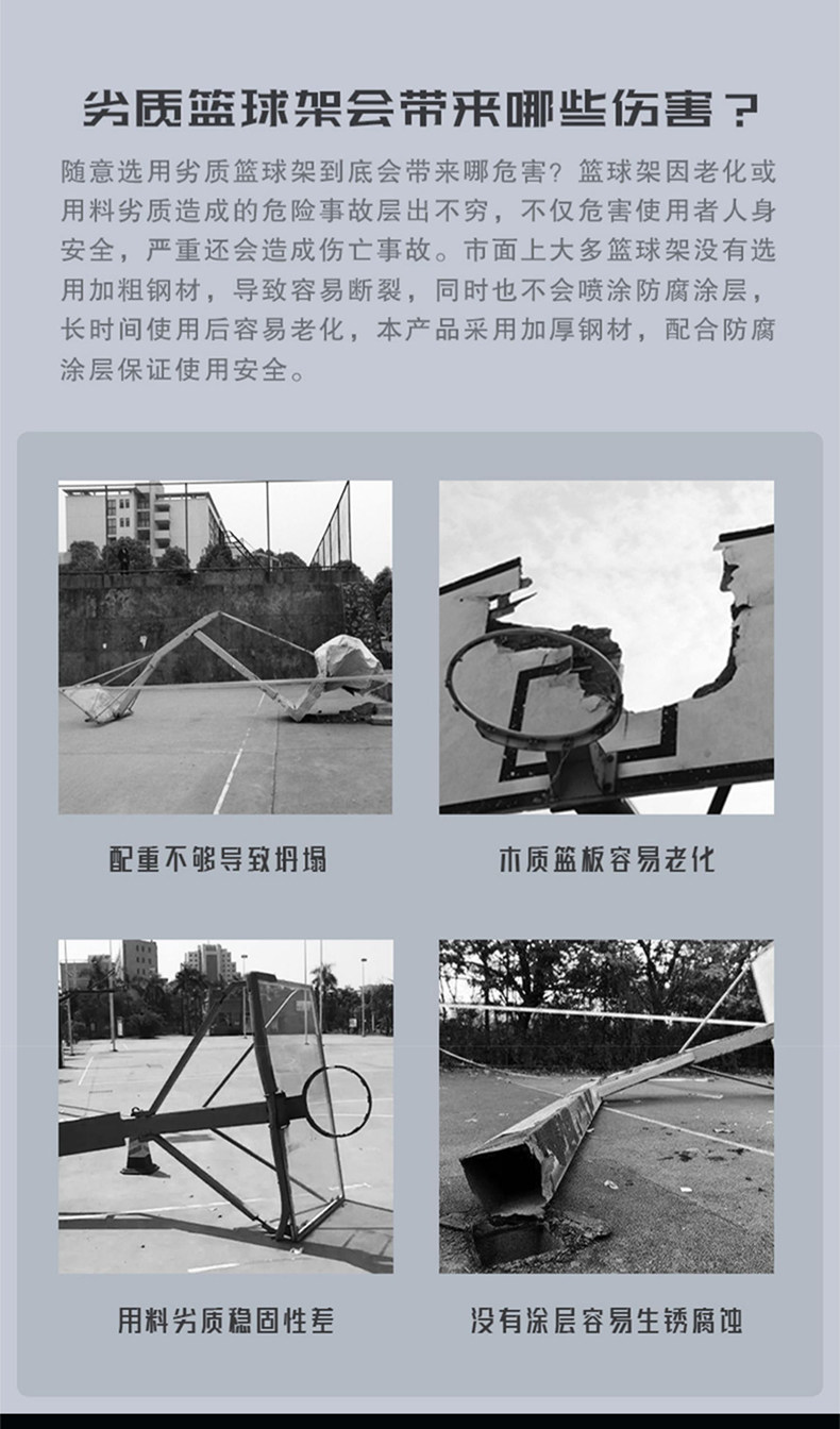 户外手动电动液压篮球架室内外移动篮球框折叠标准比赛扣篮篮球架(图11)